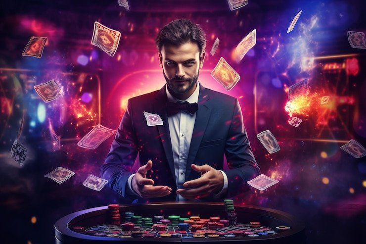 Antarmuka meja No Commission Baccarat dengan statistik dan papan skor live di rekap sgp